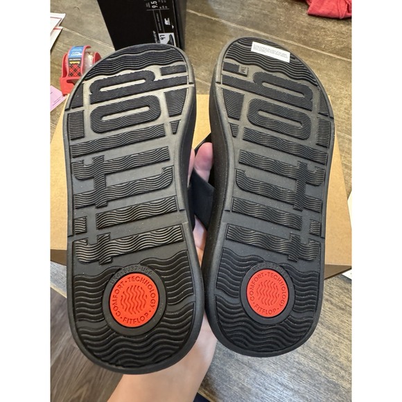 Fitflop F-MODE Leather Flatform Toe-Post Sandals‎ Black Size 6 - Picture 8 of 12